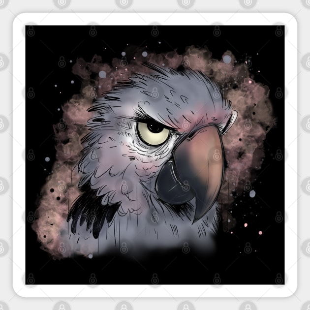 Grumpy Psittacus Parrot Magnet by H. R. Sinclair